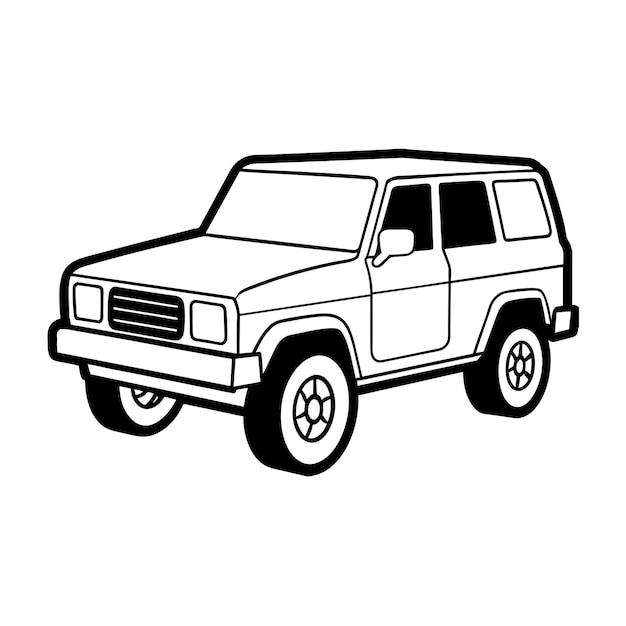 Concepto de ilustración vectorial realista del contorno del automóvil