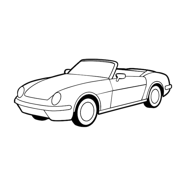 Concepto de ilustración vectorial realista del contorno del automóvil