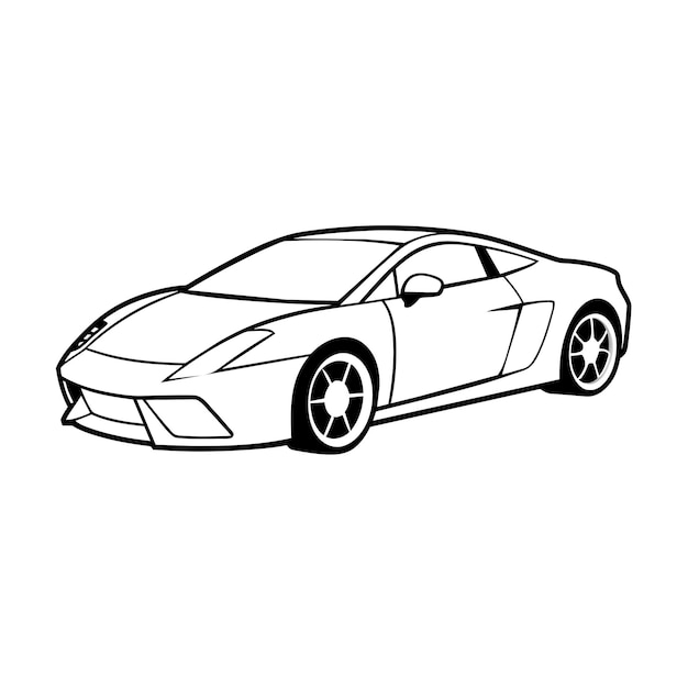 Concepto de ilustración vectorial realista del contorno del automóvil