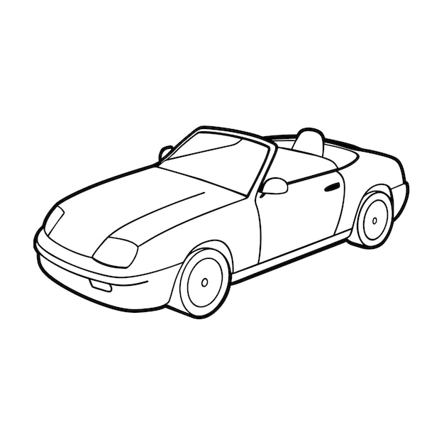 Concepto de ilustración vectorial realista del contorno del automóvil