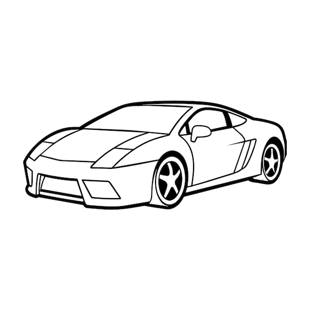 Concepto de ilustración vectorial realista del contorno del automóvil