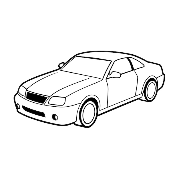 Concepto de ilustración vectorial realista del contorno del automóvil