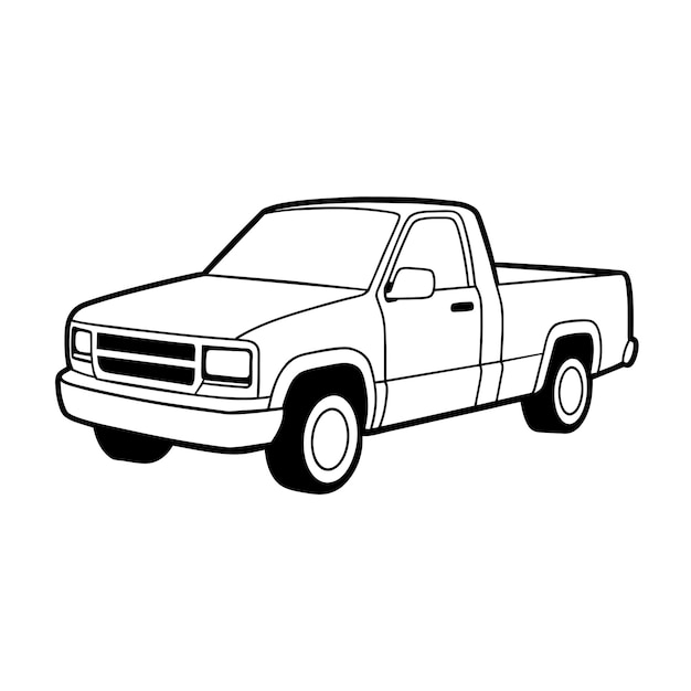 Concepto de ilustración vectorial realista del contorno del automóvil