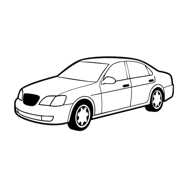 Concepto de ilustración vectorial realista del contorno del automóvil