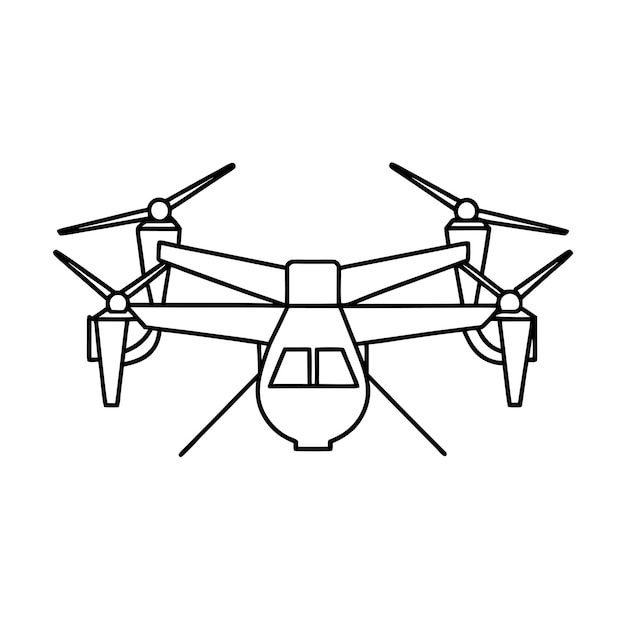 Concepto de ilustración vectorial realista del contorno del avión