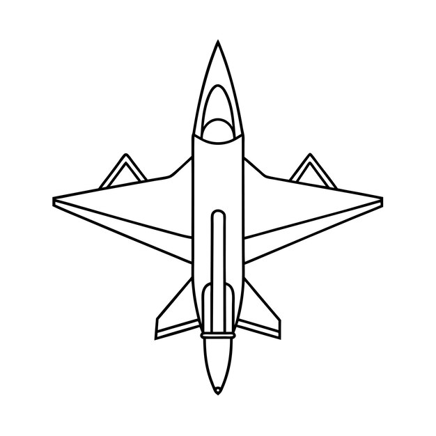 Concepto de ilustración vectorial realista del contorno del avión