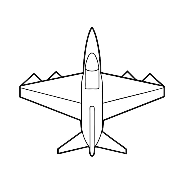 Concepto de ilustración vectorial realista del contorno del avión