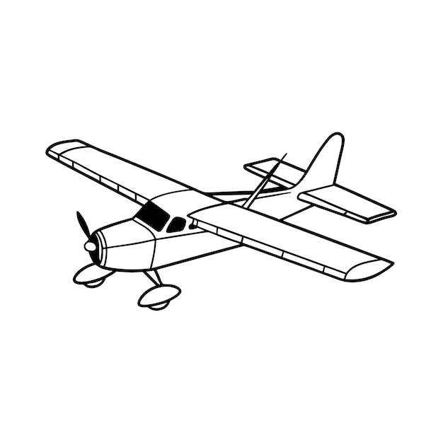 Concepto de ilustración vectorial realista del contorno del avión