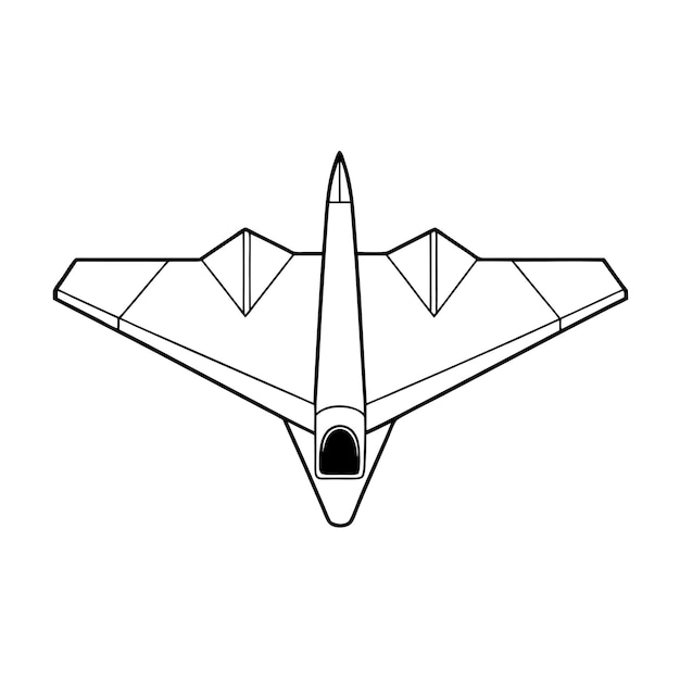 Concepto de ilustración vectorial realista del contorno del avión