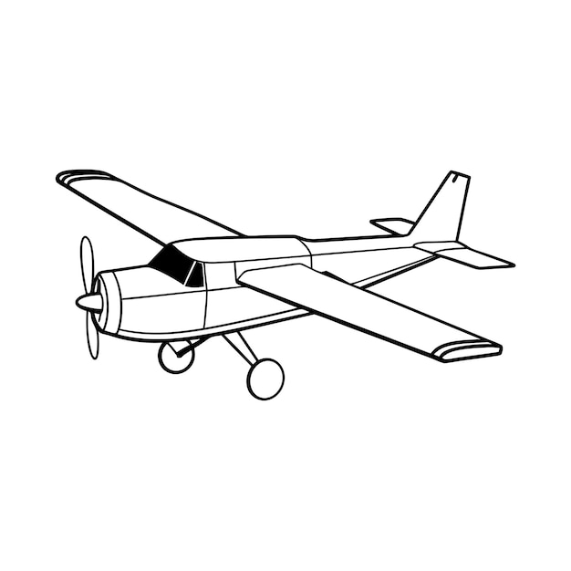 Concepto de ilustración vectorial realista del contorno del avión