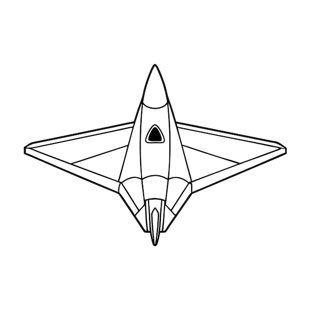 Concepto de ilustración vectorial realista del contorno del avión