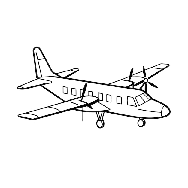 Concepto de ilustración vectorial realista del contorno del avión