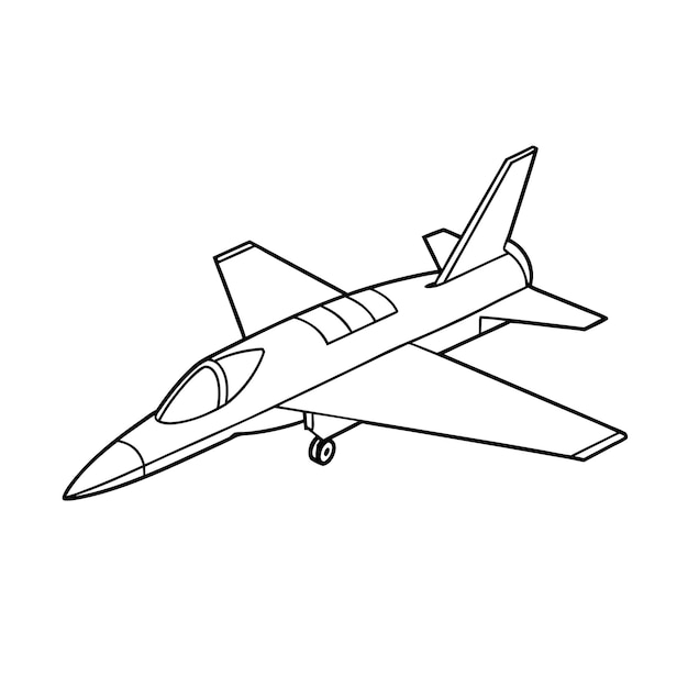 Concepto de ilustración vectorial realista del contorno del avión