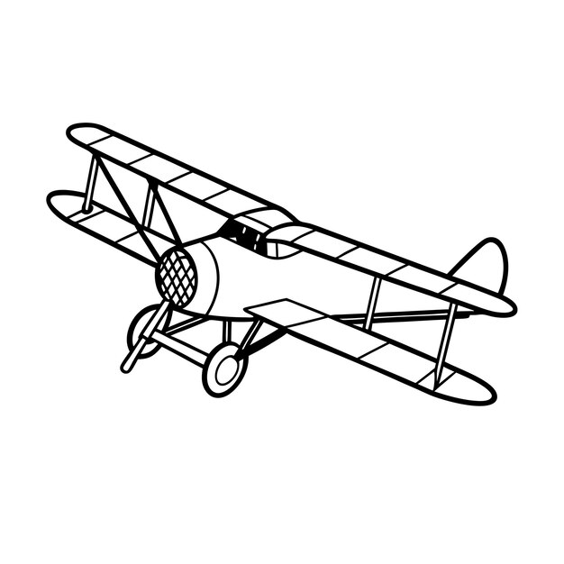 Concepto de ilustración vectorial realista del contorno del avión