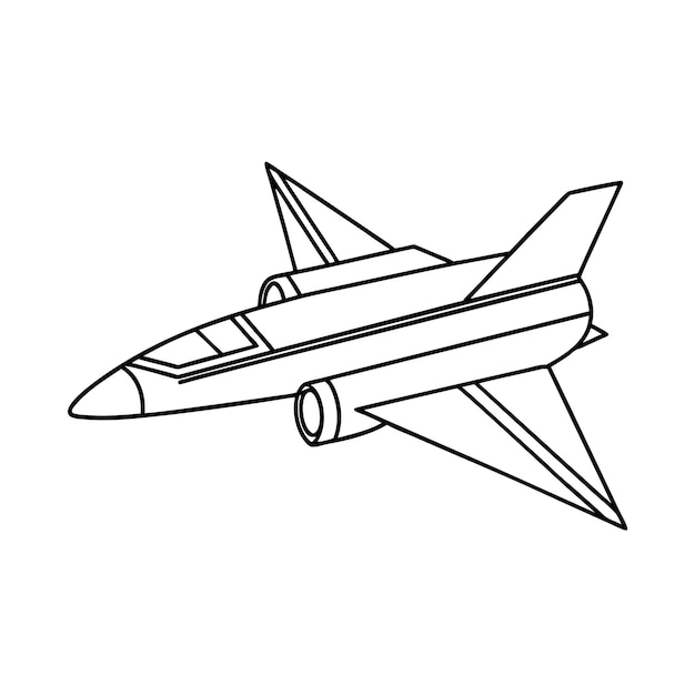 Concepto de ilustración vectorial realista del contorno del avión