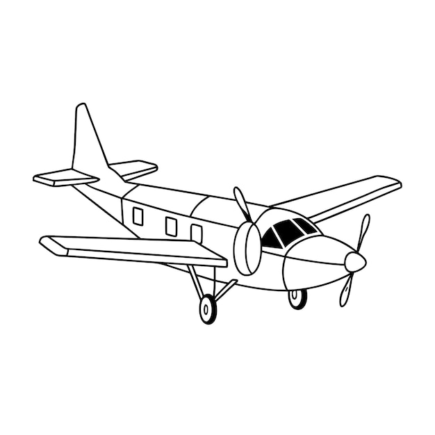 Concepto de ilustración vectorial realista del contorno del avión
