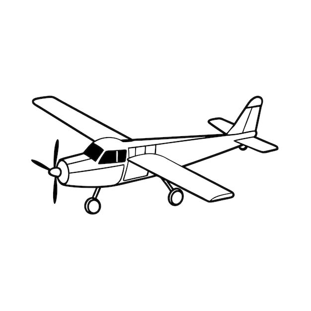 Concepto de ilustración vectorial realista del contorno del avión