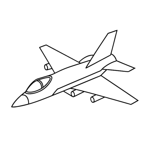 Concepto de ilustración vectorial realista del contorno del avión