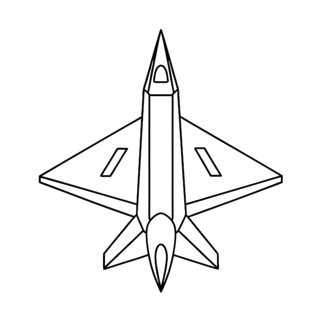 Concepto de ilustración vectorial realista del contorno del avión