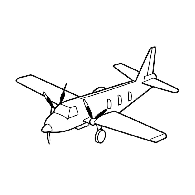 Concepto de ilustración vectorial realista del contorno del avión