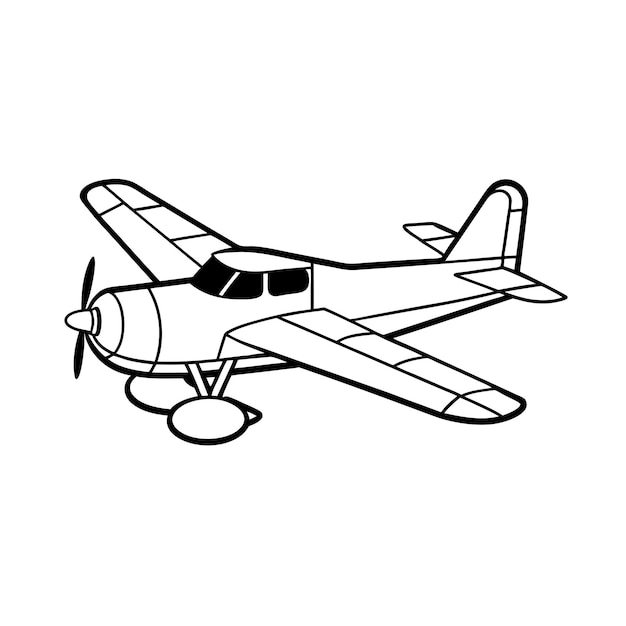 Concepto de ilustración vectorial realista del contorno del avión