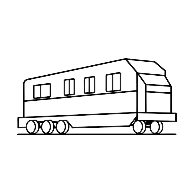 Concepto de ilustración vectorial realista del contorno del tren