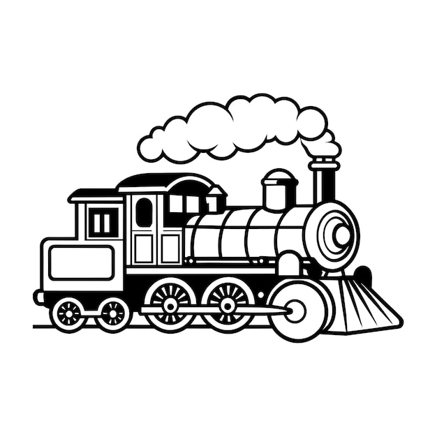 Concepto de ilustración vectorial realista del contorno del tren