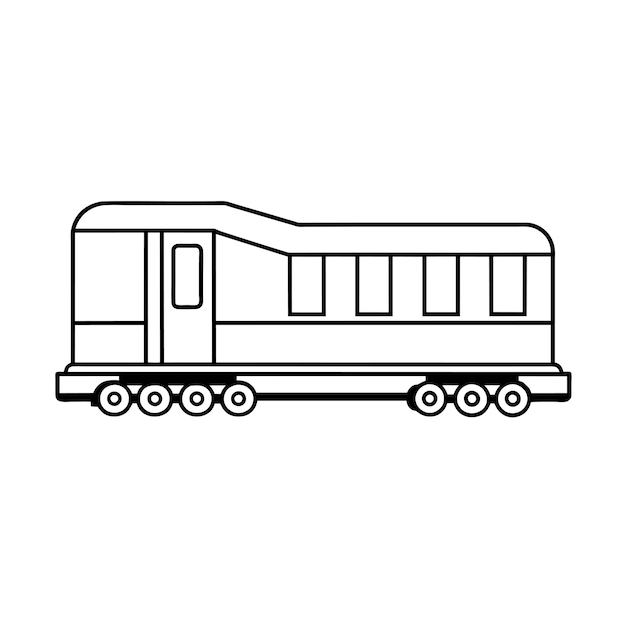 Concepto de ilustración vectorial realista del contorno del tren