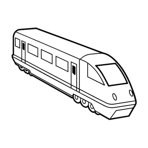 Concepto de ilustración vectorial realista del contorno del tren