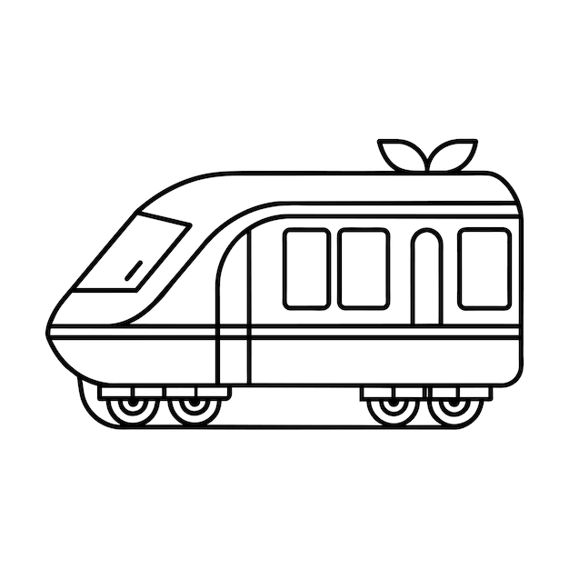 Concepto de ilustración vectorial realista del contorno del tren