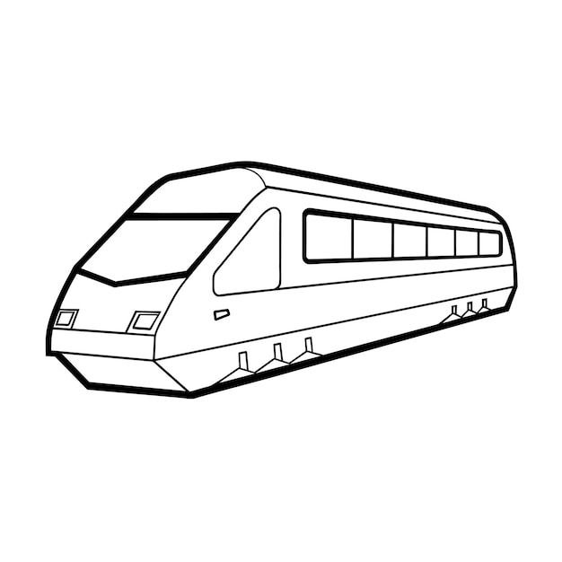 Concepto de ilustración vectorial realista del contorno del tren