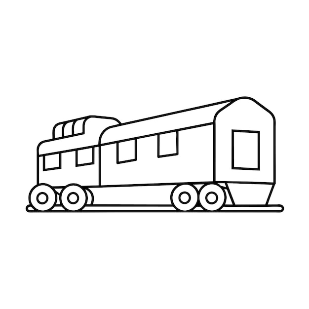 Concepto de ilustración vectorial realista del contorno del tren