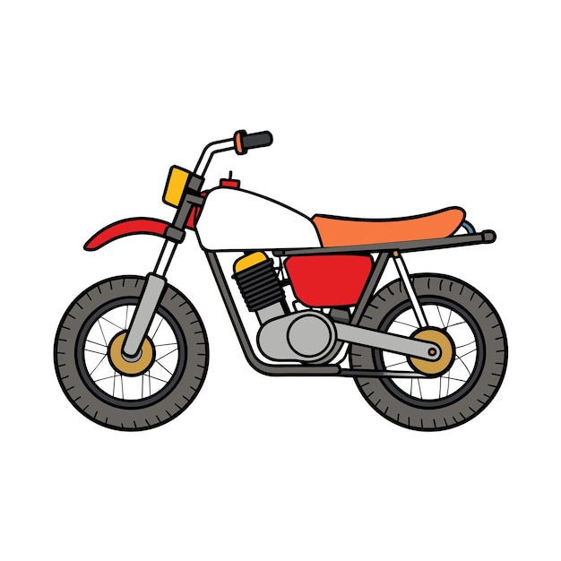 Concepto de ilustración vectorial realista de dibujos animados de motocicletas