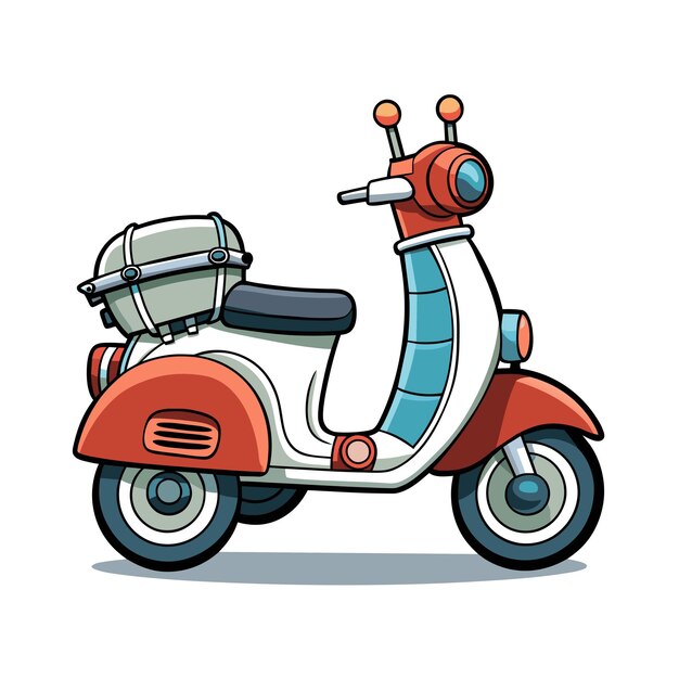 Concepto de ilustración vectorial realista de dibujos animados de motocicletas