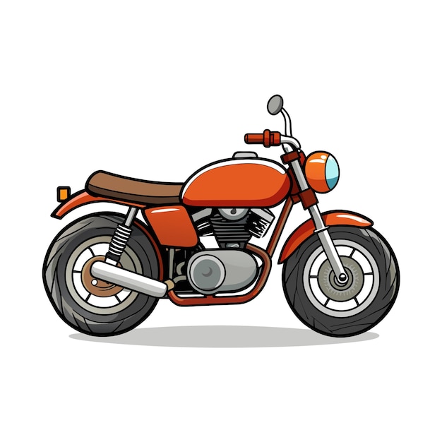 Concepto de ilustración vectorial realista de dibujos animados de motocicletas