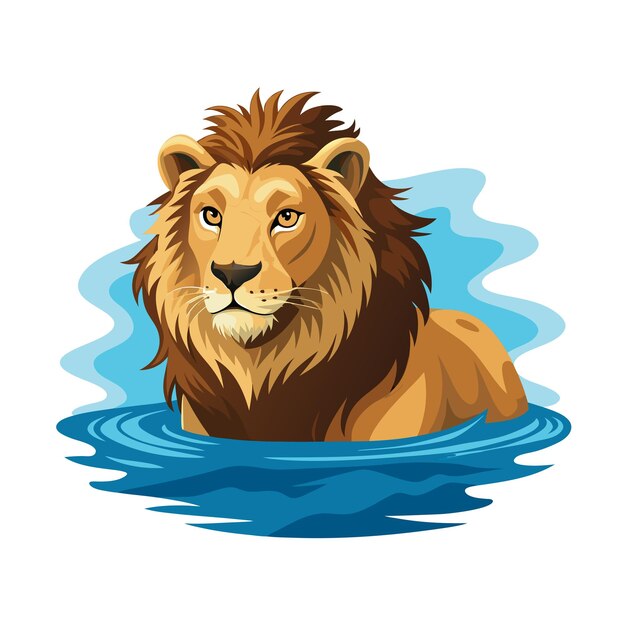 Concepto de ilustración vectorial realista del león