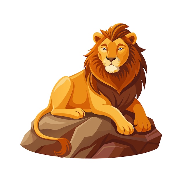 Concepto de ilustración vectorial realista del león