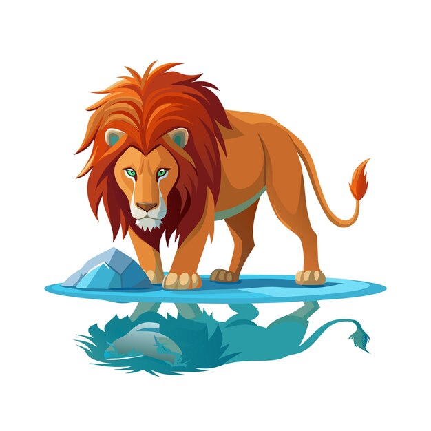 Concepto de ilustración vectorial realista del león