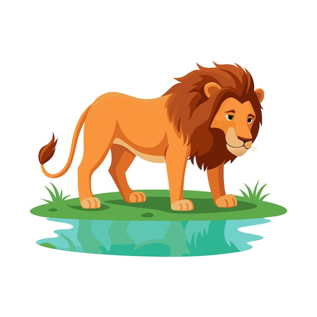 Concepto de ilustración vectorial realista del león