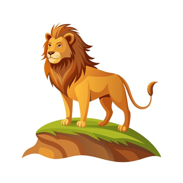 Concepto de ilustración vectorial realista del león