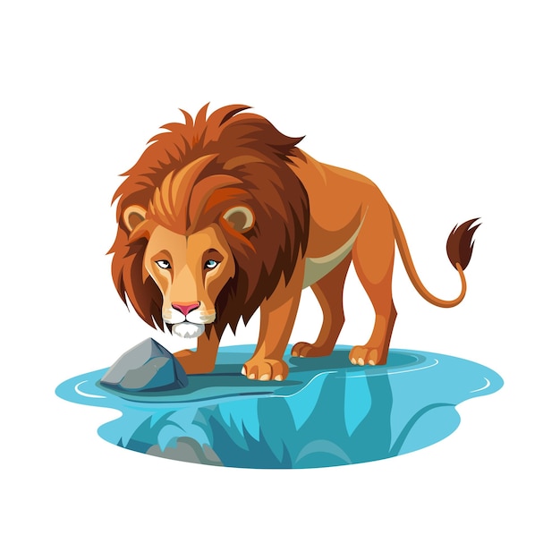 Concepto de ilustración vectorial realista del león