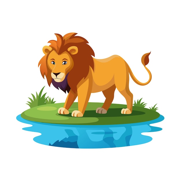 Concepto de ilustración vectorial realista del león
