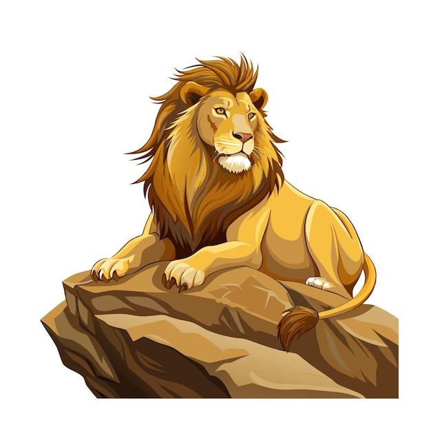Concepto de ilustración vectorial realista del león