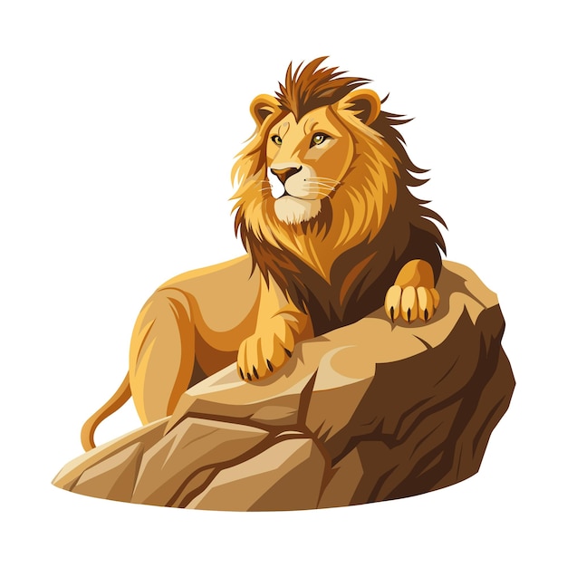 Concepto de ilustración vectorial realista del león