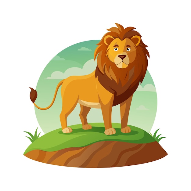 Concepto de ilustración vectorial realista del león