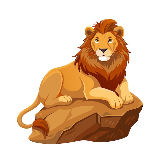 Concepto de ilustración vectorial realista del león