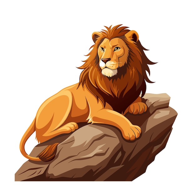 Concepto de ilustración vectorial realista del león