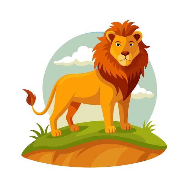 Concepto de ilustración vectorial realista del león