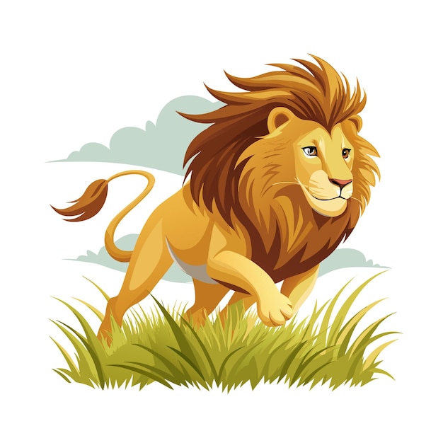 Concepto de ilustración vectorial realista del león