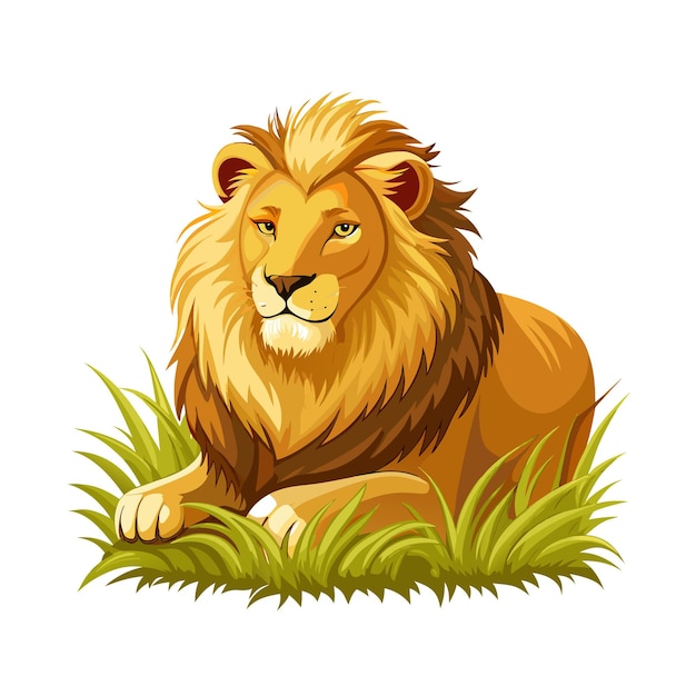 Concepto de ilustración vectorial realista del león